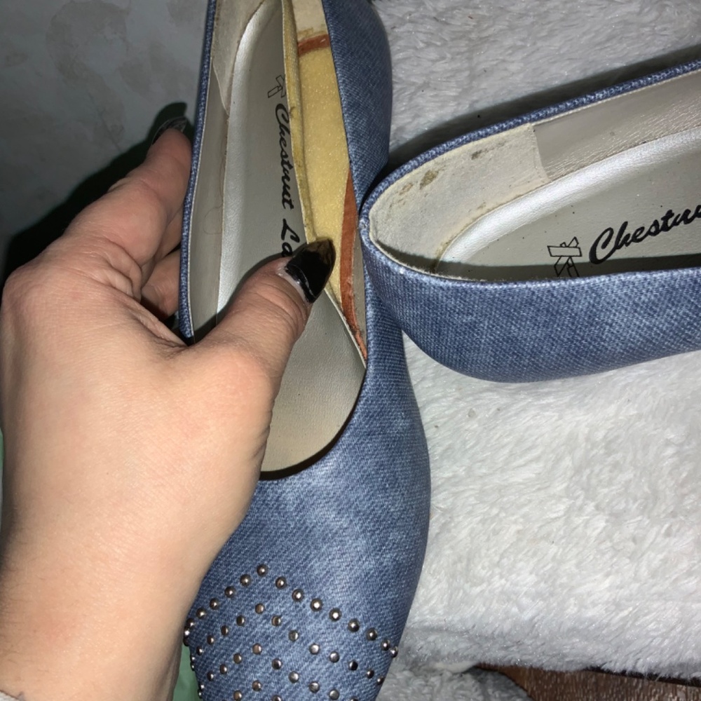 Women’s Denim Blue Shoes Preowned Size 7.5n - Picture 3 of 5